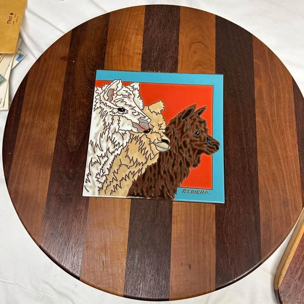 Purple Heart Wood Lazy Susan Cutting Board MAPLE Paduak Natural Real Handcrafted